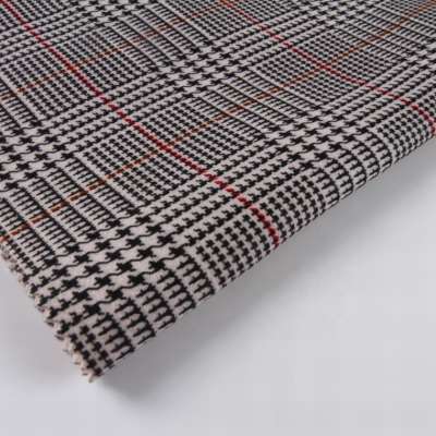 Plaid paper print woven safety 100% polyester brushed tricot fabric stock lot for long coat