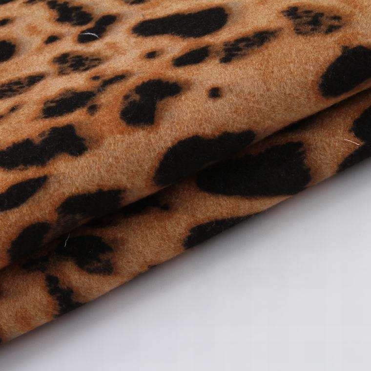 Woven brush paper leopard print textile functional 100% polyester fabric names for winter coat