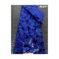 Latest High Quality African High Quality Cut Velvet Fabric Chemical Lace Embroidery Fabric